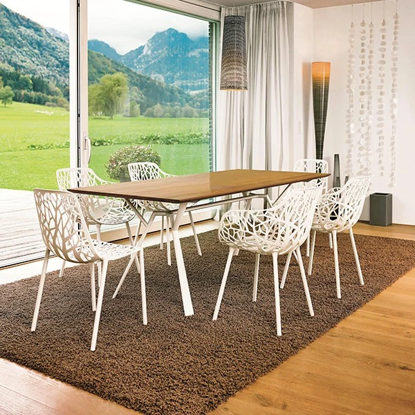 Table Rectangulaire L200cm Plateau Teck Radice Quadra - Fast – Image 2