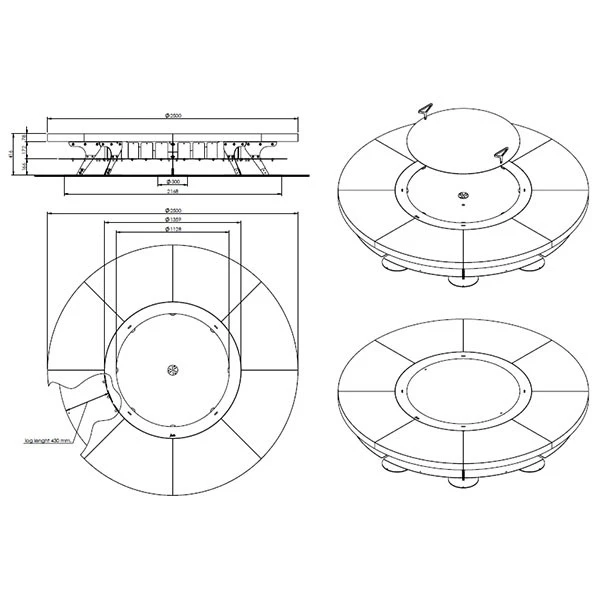 Braséro Ercole Teak Wood Marbre Large - AK47 Design – Image 6