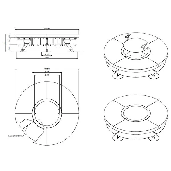 Braséro Ercole Teak Wood Marbre Small - AK47 Design – Image 4
