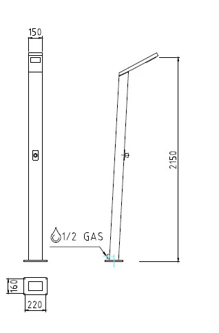 Douche D'Extérieur Solaire Solaris Tête De Douche Encastrée Inox - Ama Luxury Shower – Image 3