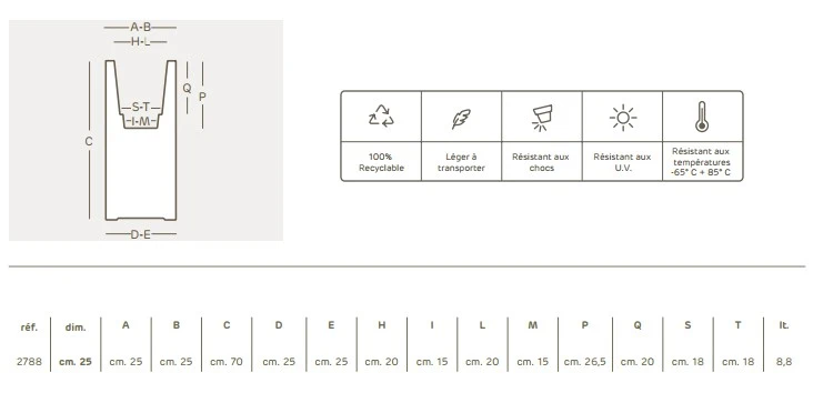Pot Kube High Slim - Euro3Plast – Image 7