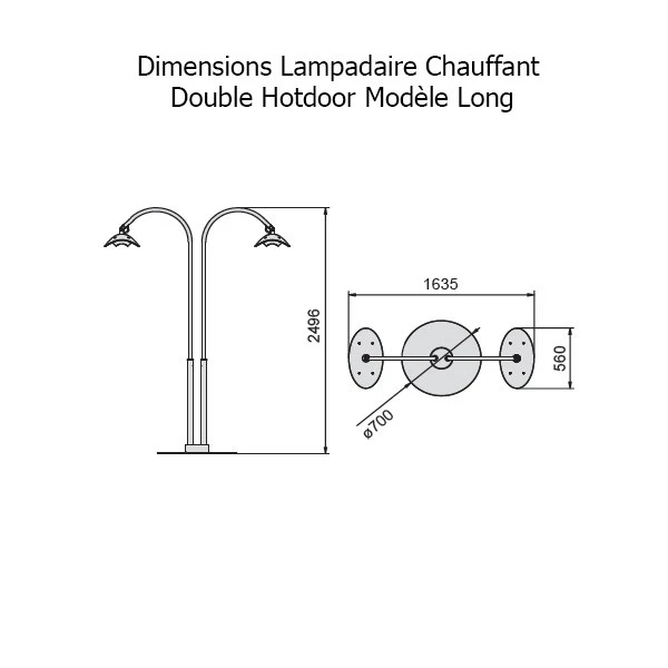 Lampadaire Chauffant Double Hotdoor Modèle Arc Long - Phormalab – Image 9