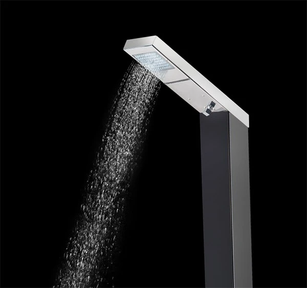Douche D'Extérieur Solaire Solaris Tête De Douche Encastrée Noire - Ama Luxury Shower – Image 2
