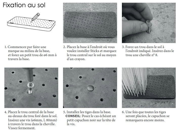 Paravent Sticks Base Rectangulaire L60cm - Extremis – Image 13