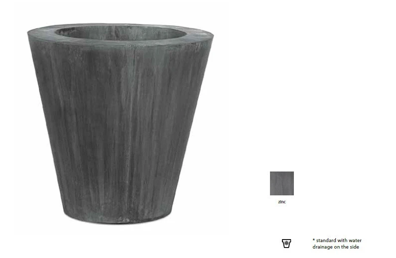 Pot Zinc Cone Large Avec Bordure - Domani – Image 3