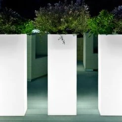 Pot Kube High Slim Lumineux - Euro3Plast