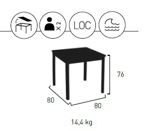 Table De Repas Ibiza 80x80cm - Vlaemynck – Image 2